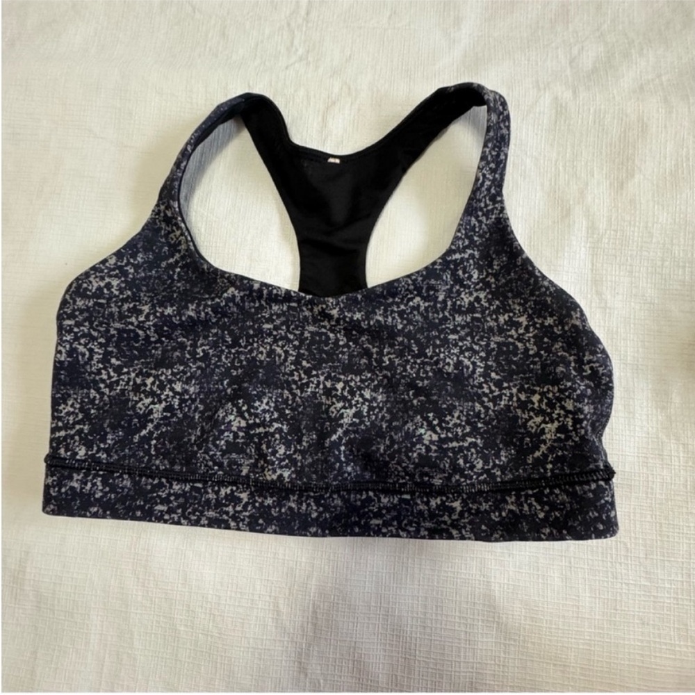 Lululemon Athletica Black and White Patterned Sports Bra